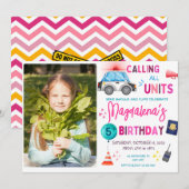 Pink Police girl Birthday Party Einladung (Vorne/Hinten)