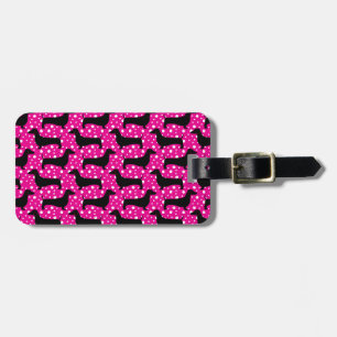 Pink-Polka-Dackeln Gepäckanhänger
