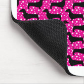 Pink-Polka-Dackeln Mousepad (Ecke)