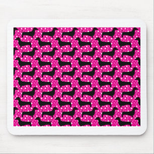 Pink-Polka-Dackeln Mousepad