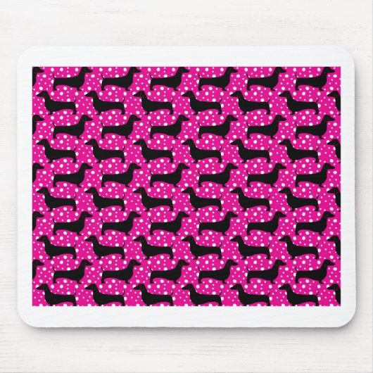 Pink-Polka-Dackeln Mousepad (Vorne)