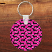 Pink-Polka-Dackeln Schlüsselanhänger (Vorderseite)