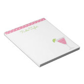 Pink Polka Dock Cocktail Personalisiert Notepad Notizblock (angewinkelt)