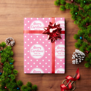Pink Polka Dos Weihnachtswrapping Paper Geschenkpapier