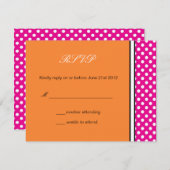 Pink Polka Dot and Mandarine Wedding RSVP (Vorne/Hinten)