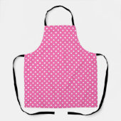 Pink polka dot apron with black straps, shown flat schürze (Vorderseite)