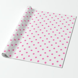 Pink Polka Dot auf weißem Wrapping Paper Geschenkpapier
