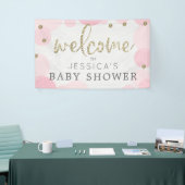 Pink Polka Dot Baby Dusche Begrüßungsbanner Banner (Messeveranstaltung)