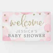 Pink Polka Dot Baby Dusche Begrüßungsbanner Banner (Horizontal)