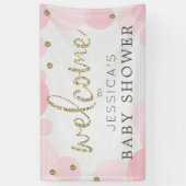 Pink Polka Dot Baby Dusche Begrüßungsbanner Banner (Vertikal)