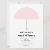 Pink Polka Dot Baby Dusche Einladung (Vorderseite)