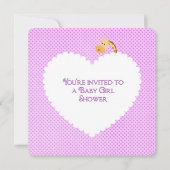 Pink Polka Dot Baby Dusche Einladung (Vorderseite)