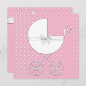 Pink Polka Dot Baby Dusche Einladungen (Vorne/Hinten)