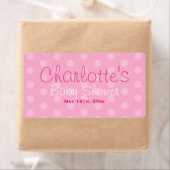 Pink Polka Dot Baby Dusche Wasserflaschen Etikette (Insitu)