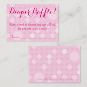 Pink Polka Dot Baby Dusche Windeln Raffel Tickets Begleitkarte (Vorne/Hinten)