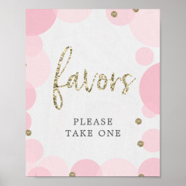 Pink Polka Dot Baby Duwer Favorit Schild