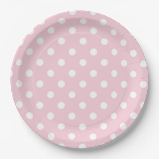 Pink Polka Dot Baby Girl Babydusche Pappteller (Vorderseite)