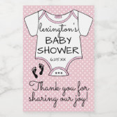 Pink Polka Dot Baby Showgast Gefallen Lebensmitteletikett (Einzelnes Label)
