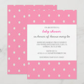Pink Polka Dot Babydusche Einladung (Vorne/Hinten)