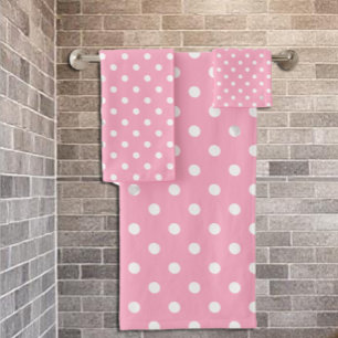 Pink Polka Dot Badhandtuch Set