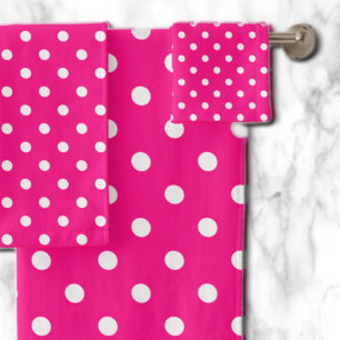 Pink Polka Dot Badhandtuch Set