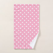 Pink Polka Dot Badhandtuch Set (Handtuch)