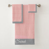 Pink Polka Dot Badhandtuch Set (Insitu)