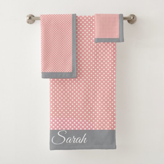 Pink Polka Dot Badhandtuch Set (Insitu)