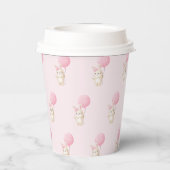 Pink Polka Dot Balloon Bunny Pappbecher (Rückseite)