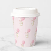 Pink Polka Dot Balloon Bunny Pappbecher (Vorderseite)