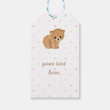 Pink Polka Dot Bear Cub Gift Tags