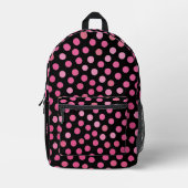 Pink Polka Dot Bedruckter Rucksack (Vorderseite)