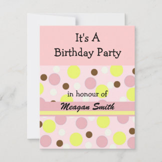 Pink Polka Dot Birthday Einladung