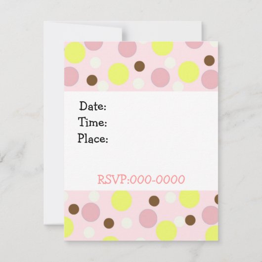 Pink Polka Dot Birthday Einladung (Rückseite)