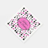 Pink Polka Dot Birthday Serviette (Ecke)