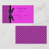 PINK POLKA DOT BOW BUSINESS CARD VISITENKARTE (Vorne/Hinten)