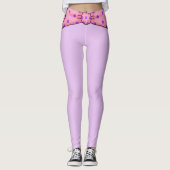 Pink Polka Dot Bow Leggings (Vorderseite)