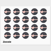 Pink Polka Dot Bow Sitckers Runder Aufkleber (Blatt)