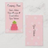 Pink Polka Dot Cake Visitenkarte (Vorne/Hinten)