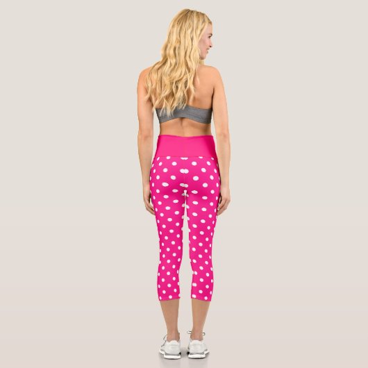 Pink Polka Dot Capri Leggings (Rückseite)