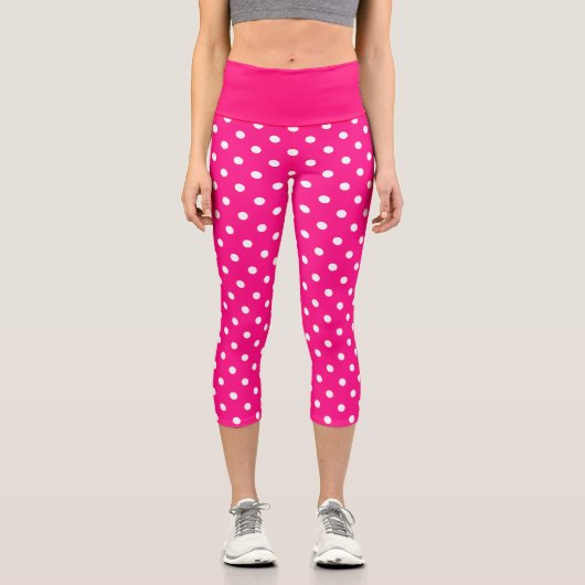 Pink Polka Dot Capri Leggings (Vorderseite)