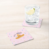 Pink Polka Dot Cinco de Mayo Let's Fiesta Rechteckiger Pappuntersetzer (Vor Ort)