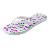 Pink Polka Dot Confetti Badesandalen (Schrägansicht)