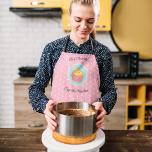 Pink Polka Dot Cupcake Küche Personalisiert Schürze