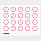 Pink Polka dot Cupcake Topper Runder Aufkleber (Blatt)