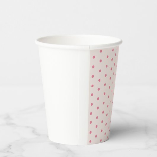 Pink Polka Dot Cups Pappbecher (Rechts)