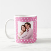 Pink Polka Dot Custom Foto Monogram Coffee Tasse (Links)