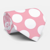 Pink Polka Dot Custom Tie – Elegant Fashion Krawatte (Gerollt)