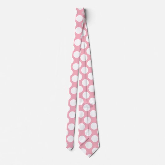 Pink Polka Dot Custom Tie – Elegant Fashion Krawatte (Rückseite)