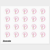 Pink Polka Dot D Runder Aufkleber (Blatt)